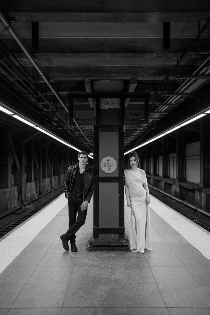 Grand Central Terminal couple session Charlotte wedding photographer NYC