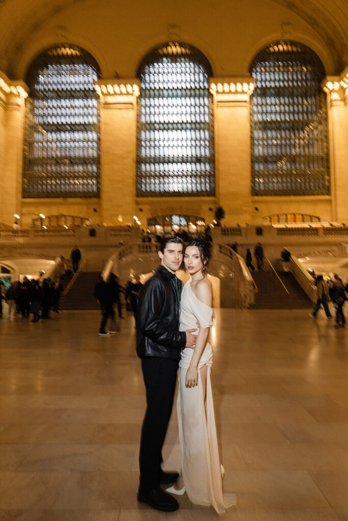NYC couple session editorial photography Grand Central Station