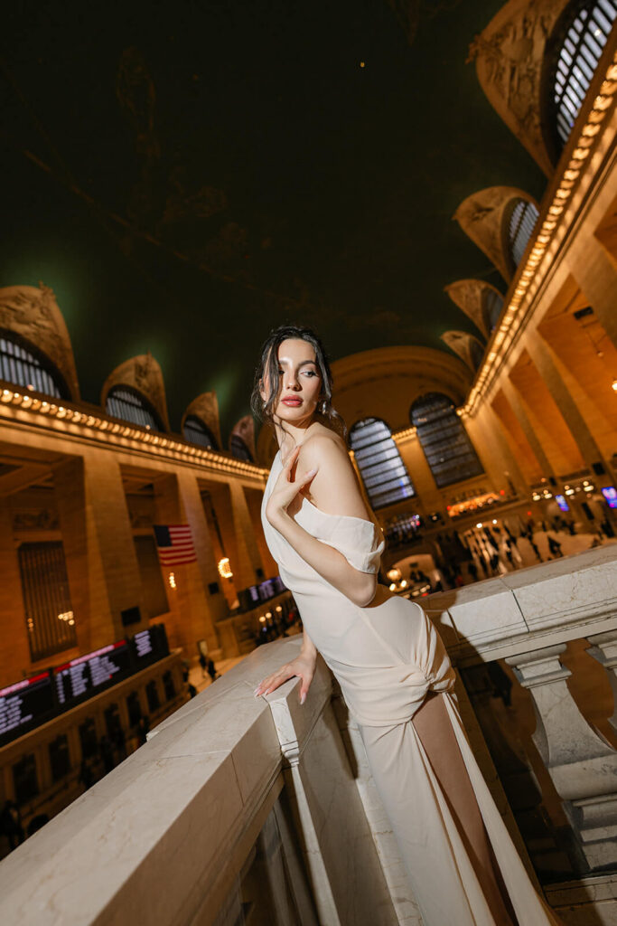 Editorial portrait 14mm lens Grand Central Terminal New York