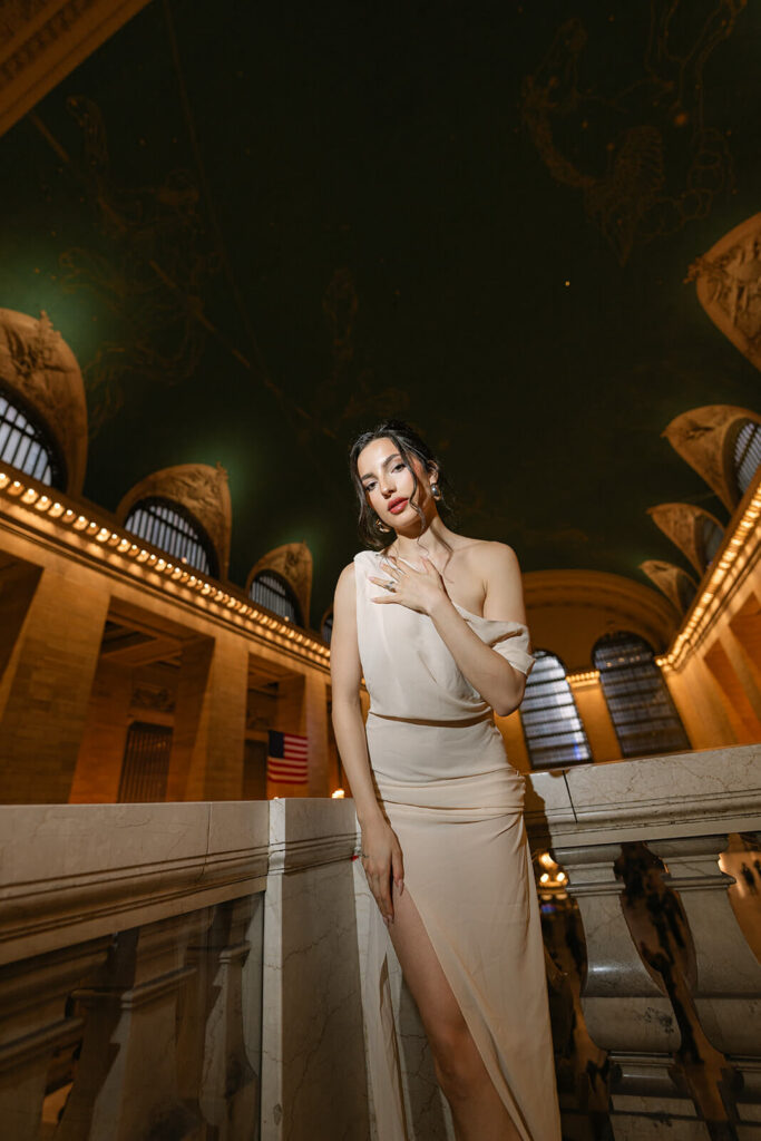 Editorial portrait 14mm lens Grand Central Terminal New York